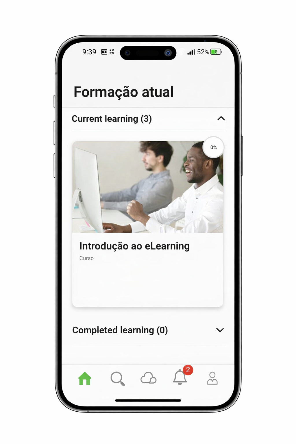 Tela de curso eLearn